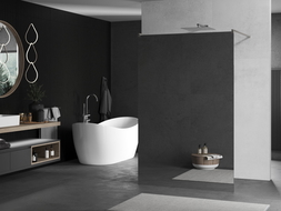 Mexen Kioto самостоятелна стена за душ 130 x 200 cm, огледало 8 mm, четкан никел - 800-130-002-97-50