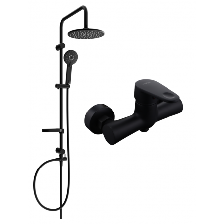 Mexen Kama Carl външен душ комплект с дъждовал и душ батерия, черен - 72540240-70
