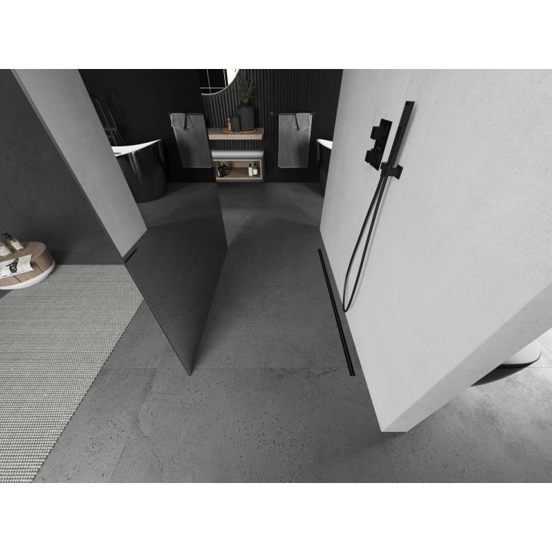 Mexen Kioto свободно стояща душ-преграда 130 x 200 см, огледало 8 мм, четкано пистолетно сиво - 800-130-002-66-50