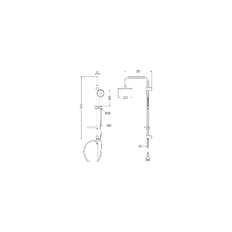 Mexen Carl комплект външен душ с дъждовал и душ батерия Pecos, хром - 72740240-00