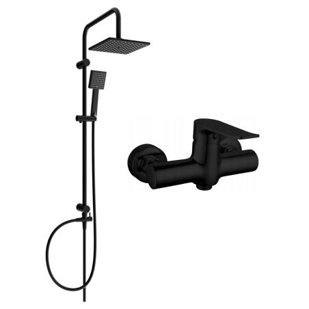 Mexen Tord комплект душ за външен монтаж с дъждовал и душ батерия Pecos, черен - 72740200-70