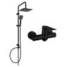 Mexen Tord комплект душ за външен монтаж с дъждовал и душ батерия Pecos, черен - 72740200-70