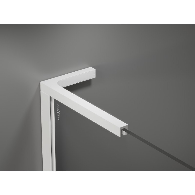 Mexen Kioto L стена за душ Walk-in 120 x 200 см, прозрачно, бяло - 800-120-103-20-00