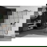 Mexen Киото свободностояща душ стена 120 x 200 см, черен модел 8 мм, gun gray четкан - 800-120-002-66-77