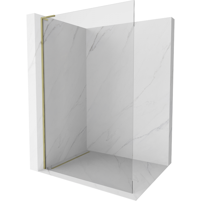 Mexen Kioto L стенна душа Walk-in 120 x 200 см, прозрачна, златна - 800-120-103-50-00