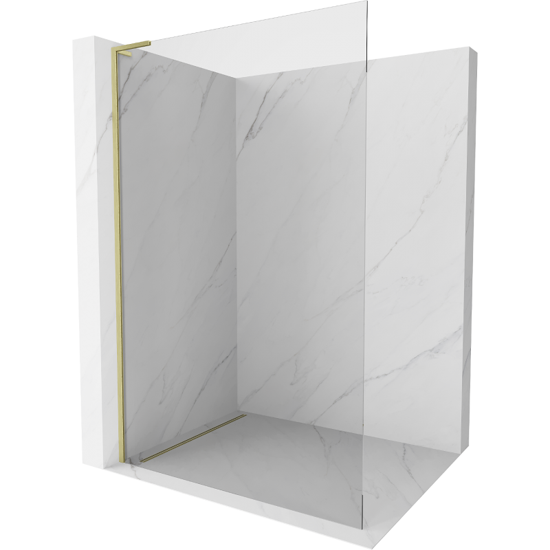 Mexen Kioto L душова стена Walk-in 85 x 200 см, прозрачен, златен четкан - 800-085-103-55-00