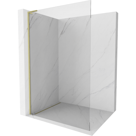 Mexen Kioto L душова стена Walk-in 85 x 200 см, прозрачен, златен четкан - 800-085-103-55-00