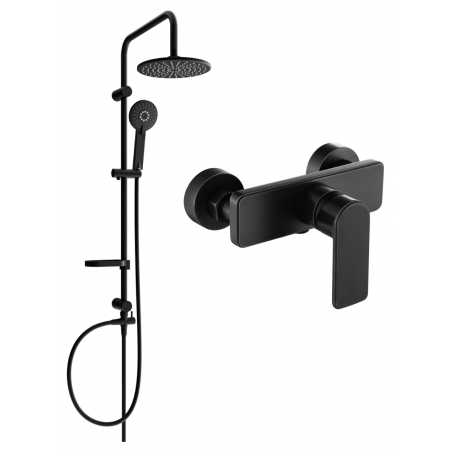 Mexen Cetus Крал външен душ комплект с дъждoва глава и душ батерия, черен