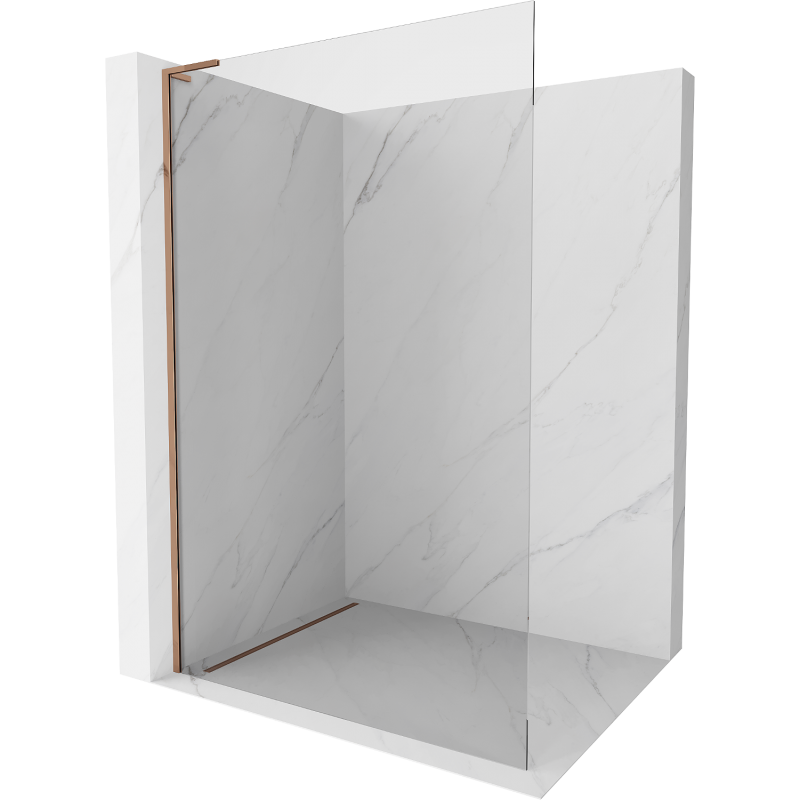 Mexen Kioto L душова стена Walk-in 75 x 200 см, прозрачна, розово злато - 800-075-103-60-00