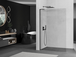 Mexen Kioto L душ стена Walk-in 85 x 200 cm, прозрачна, черна - 800-085-103-70-00
