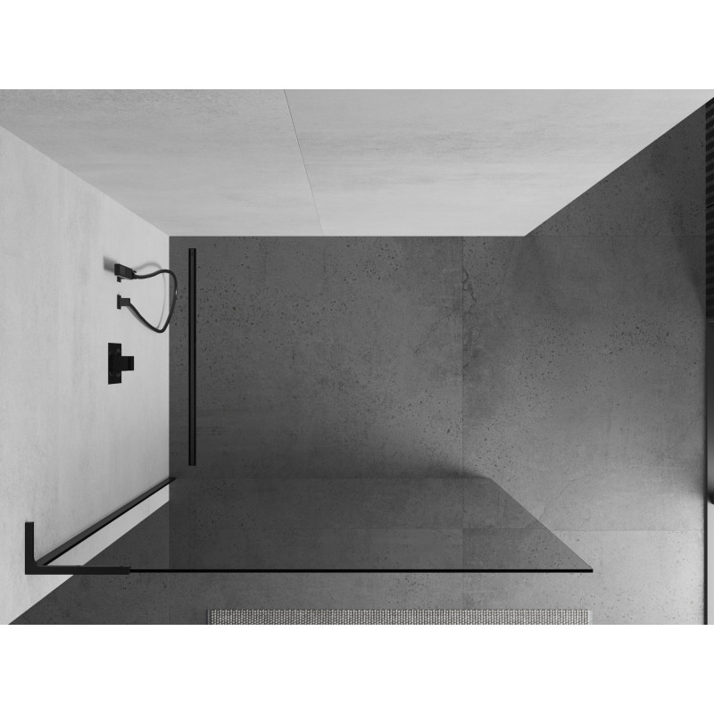 Mexen Kioto L душ стена Walk-in 85 x 200 cm, прозрачна, черна - 800-085-103-70-00