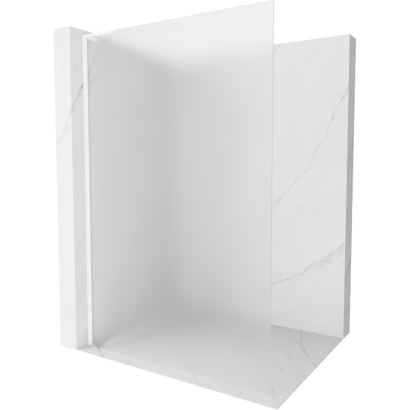 Mexen Kioto L стена за душ Walk-in 100 x 200 см, матово стъкло, бяло - 800-100-103-20-30