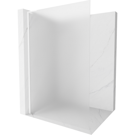 Mexen Kioto L стена за душ Walk-in 100 x 200 см, матово стъкло, бяло - 800-100-103-20-30