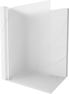 Mexen Kioto L стена за душ Walk-in 110 x 200 см, матирано стъкло, бяло - 800-110-103-20-30