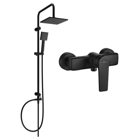 Mexen Lynx Tord комплект за душ с външен монтаж с пита и душ батерия, черен
