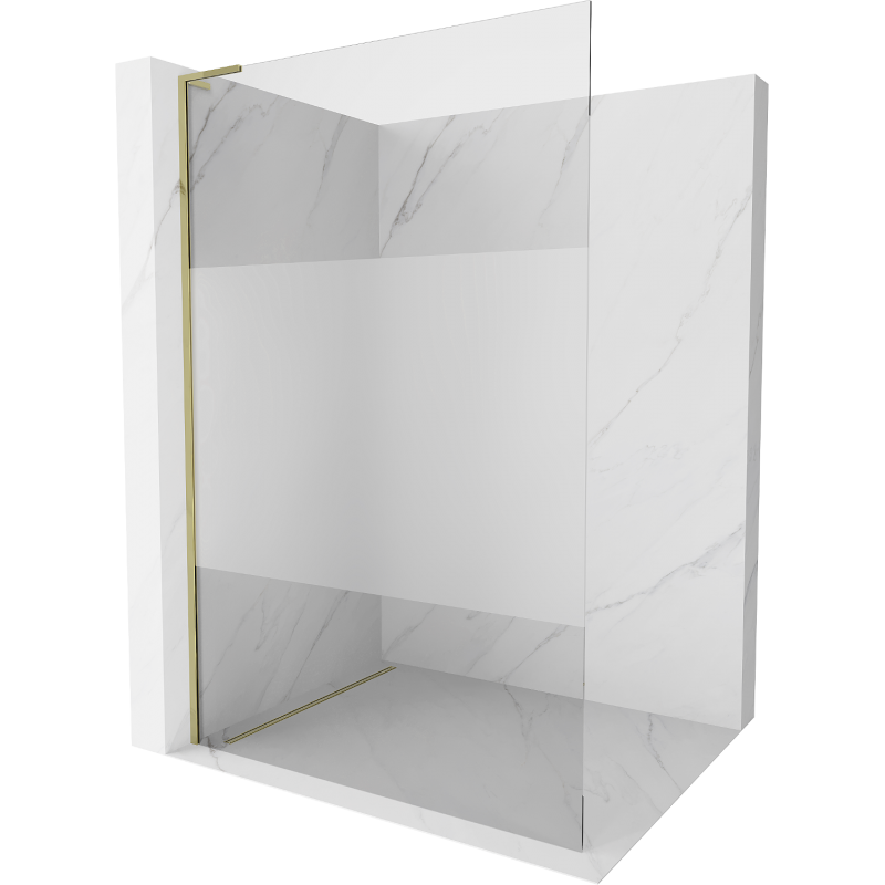 Mexen Kioto L стенна душа Walk-in 120 x 200 см, прозрачна/мразовита, златна - 800-120-103-50-35