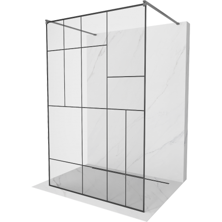 Mexen Kioto свободностоящ преграден панел за душ 100 x 200 cm, черен модел 8 mm,