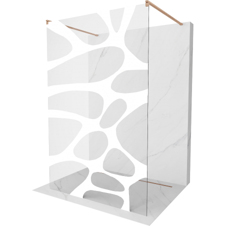 Стена за душ Mexen Kioto 130 x 200 cm, бял модел 8 mm, четкана мед - 800-130-002-65-97