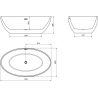 Mexen Nike свободно стояща вана 175 x 100 см, бяла, хромиран прелив - 54071751000-01