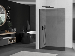 Mexen Kioto L стена за душ Walk-in 80 x 200 см, графит, черна - 800-080-103-70-40