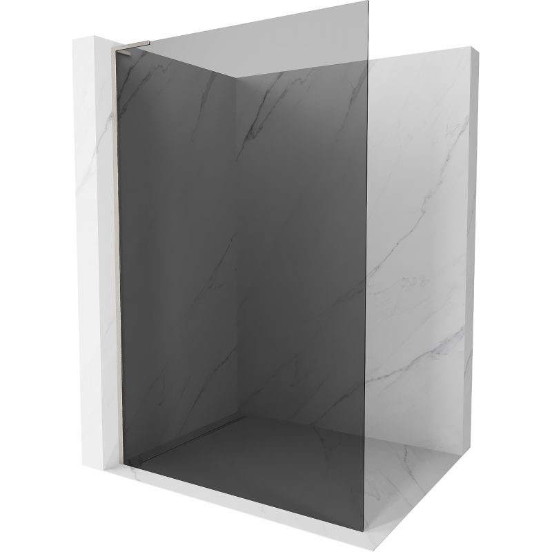 Mexen Kioto L стена за душ Walk-in 100 x 200 см, графит, четкан никел - 800-100-103-97-40