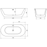 Mexen Roxy свободностояща вана 170 x 80 см, бяла, оттичане розово злато - 51201708000-60