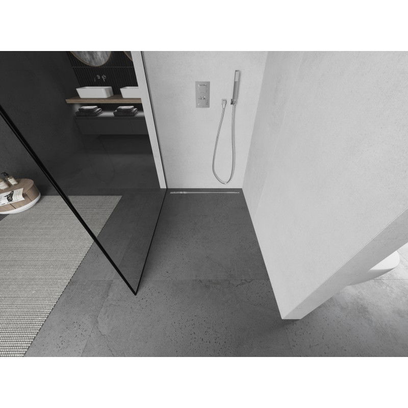 Mexen Kioto L душ екран Walk-in 100 x 200 см, черна рамка, хром - 800-100-103-01-70