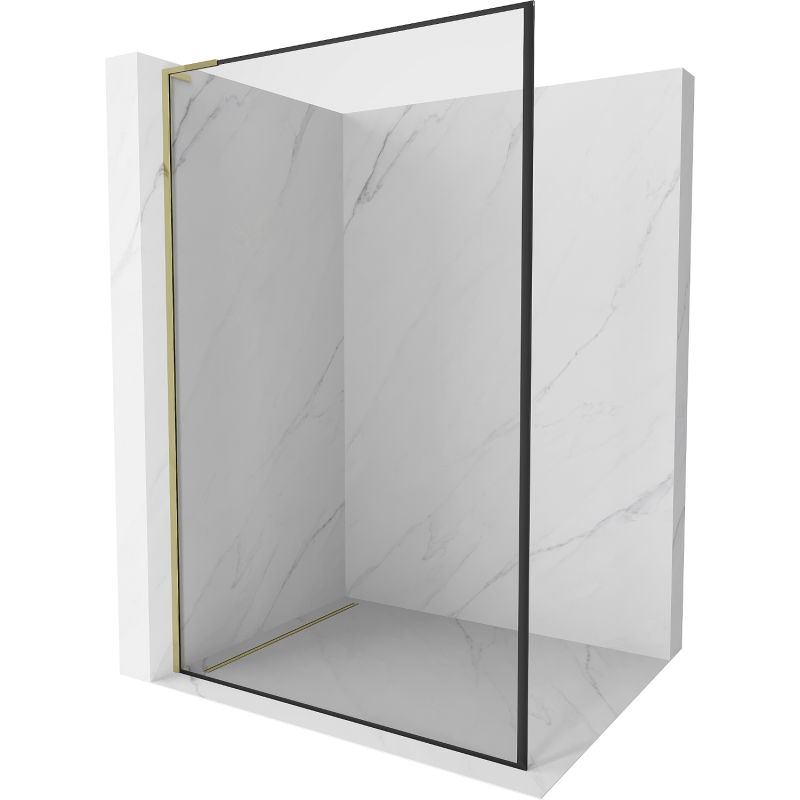 Mexen Kioto L душова стена Walk-in 70 x 200 см, черен шаблон, златен - 800-070-103-50-70