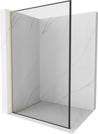 Mexen Kioto L преграда за душ с Walk-in 70 x 200 см, черен шаблон, златист четкан - 800-070-103-55-70
