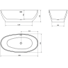 Mexen Bilbao самостоятелна вана 180 x 90 см, бяла, златист brushed отвод - 51311809000-55
