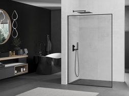 Mexen Kioto L душева стена Walk-in 120 x 200 см, черен шаблон, gun gray шлифован - 800-120-103-66-70