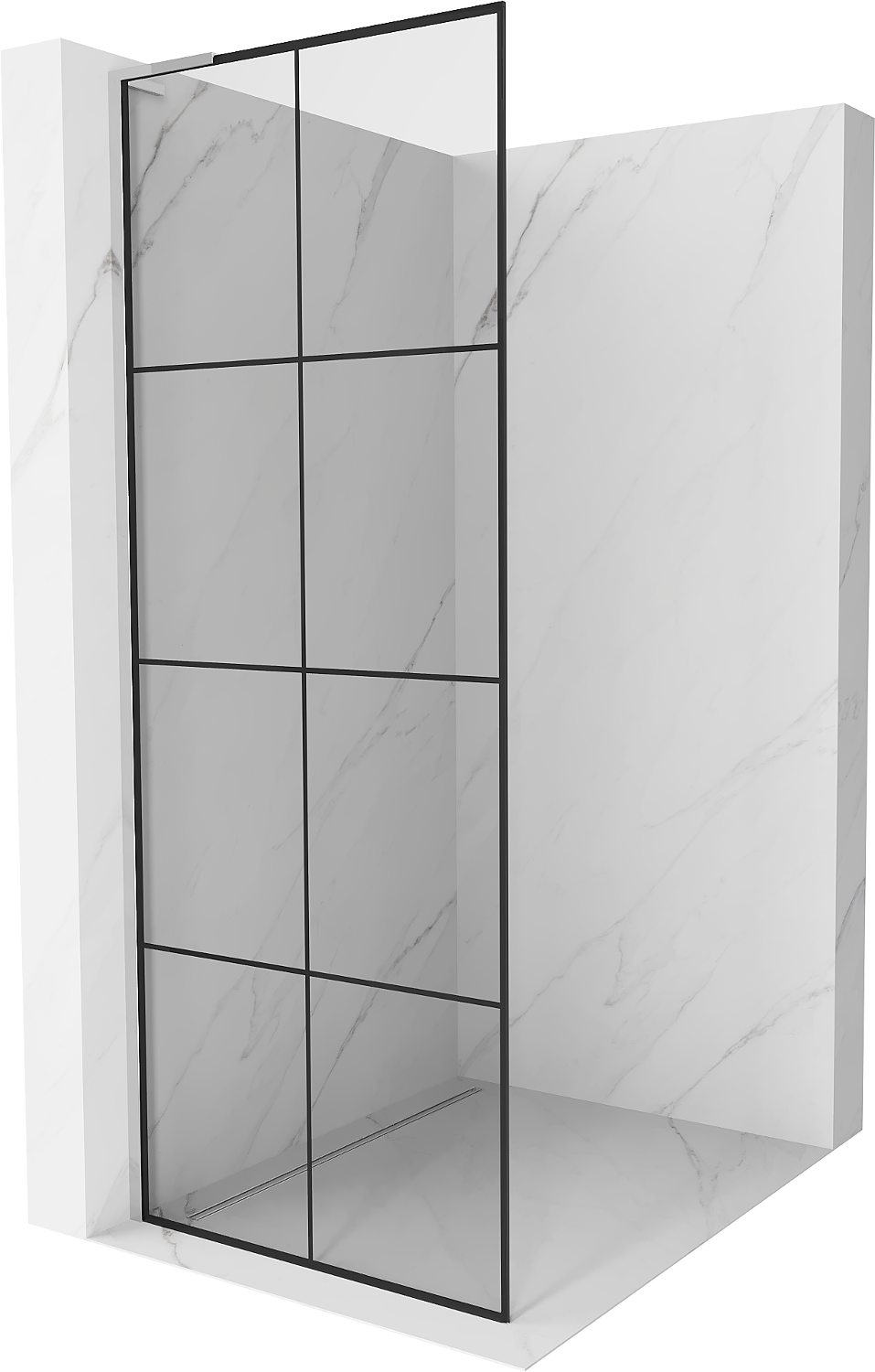 Mexen Kioto L стена за душ Walk-in 70 x 200 см, черен мотив, хром - 800-070-103-01-77