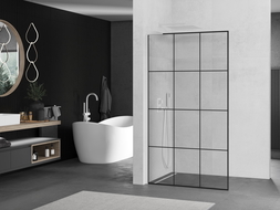 Mexen Kioto L душ кабина Walk-in 100 x 200 см, черен модел, бял - 800-100-103-20-77
