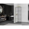 Mexen Kioto L стена за душ Walk-in 70 x 200 см, черен узор, златна четка - 800-070-103-55-77