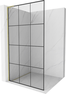 Mexen Kioto L душова стена Walk-in 120 x 200 см, черен модел, златист четкан - 800-120-103-55-77
