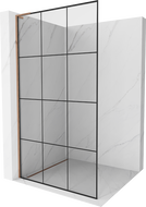 Mexen Kioto L стена за душ 100 x 200 см, черен модел, розово злато - 800-100-103-60-77