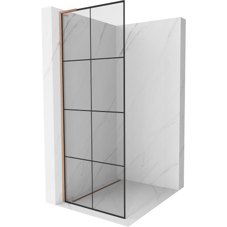Mexen Kioto L душ екран Walk-in 80 x 200 см, черен модел, четкано мед - 800-080-103-65-77