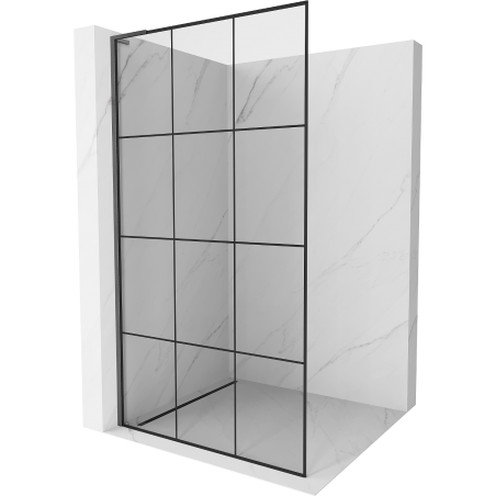 Mexen Kioto L стъклена стена Walk-in 100 x 200 см, черен модел, gun gray матов - 800-100-103-66-77