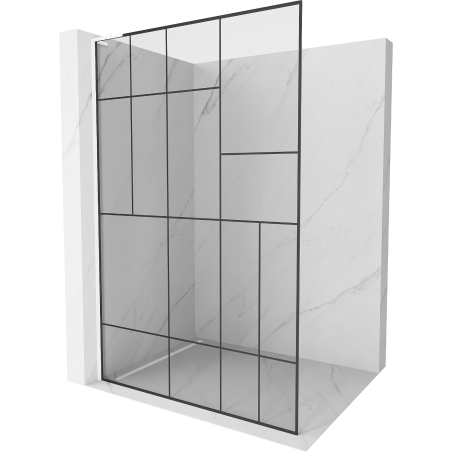 Mexen Kioto L душова стена Walk-in 80 x 200 см, черен модел, бял - 800-080-103-20-78
