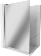Mexen Kioto L стена за душ Walk-in 100 x 200 cm, огледало, четкано тъмно сиво - 800-100-103-66-50