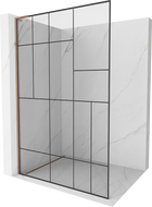 Mexen Kioto L душ кабина Walk-in 70 x 200 см, черен шаблон, розово злато - 800-070-103-60-78