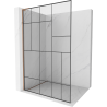 Mexen Kioto L душ занавес Walk-in 120 x 200 см, черен модел, розово злато - 800-120-103-60-78