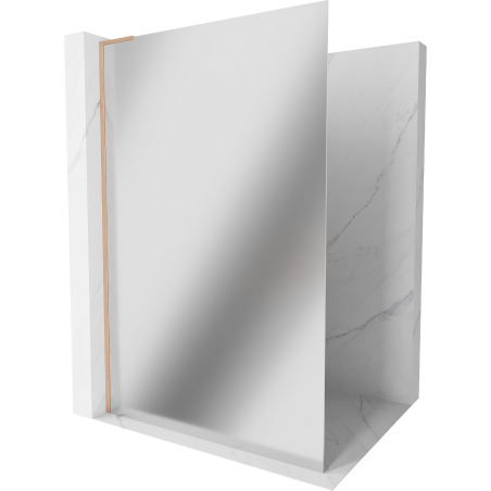 Mexen Kioto L стъклена преграда за душ Walk-in 120 x 200 см, огледало, мед четкана - 800-120-103-65-50
