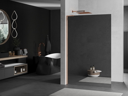 Mexen Kioto L преграда за душ кабина Walk-in 100 x 200 см, огледало, розово злато - 800-100-103-60-50