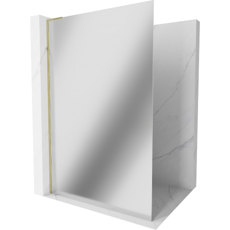 Mexen Kioto L душова стена Walk-in 90 x 200 см, огледало, златно - 800-090-103-50-50
