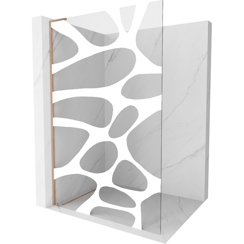Mexen Kioto L душ параван Walk-in 80 x 200 см, бял модел, четена мед - 800-080-103-65-97