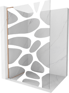Mexen Киото L стена за душ Walk-in 70 x 200 cm, бял десен, матирана мед - 800-070-103-65-97