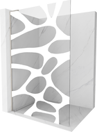 Mexen Kioto L Стена за душ Walk-in 110 x 200 см, бяла вълна, матиран никел - 800-110-103-97-97