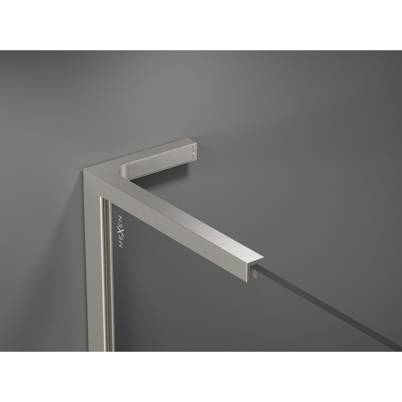 Mexen Kioto L Стена за душ Walk-in 110 x 200 см, бяла вълна, матиран никел - 800-110-103-97-97