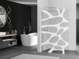 Mexen Kioto L Стена за душ Walk-in 110 x 200 см, бяла вълна, матиран никел - 800-110-103-97-97